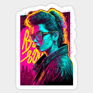 Synthwave Aesthetic 80s Female Sticker